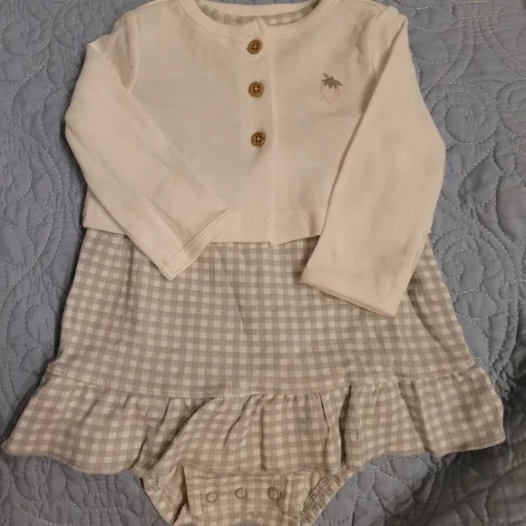 Carter's Matching Sets Carters Baby Girls Bodysuit Dress Green